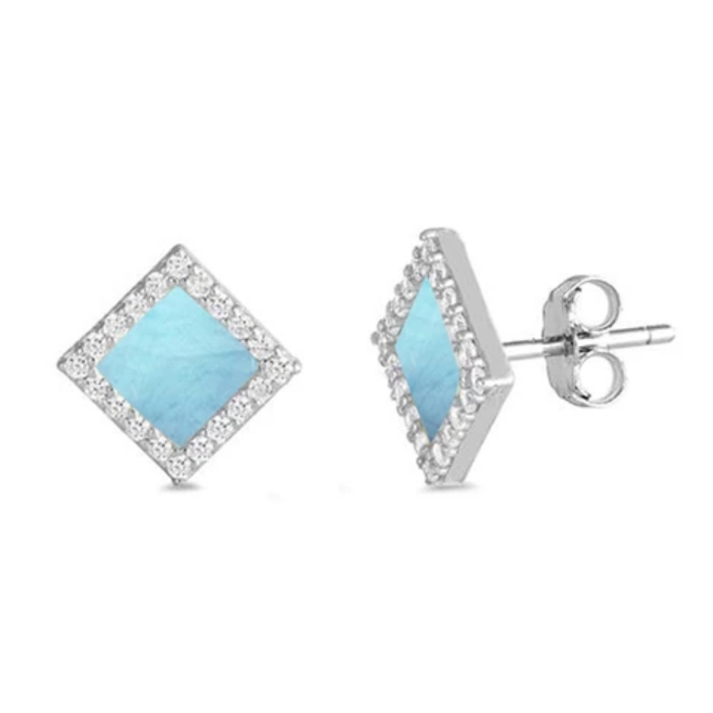 Natural Larimar 925 Sterling Silver Earrings 24$